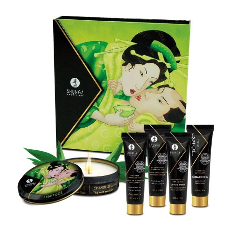 Shunga Geisha's Secret Kit Zestaw Miniatur Zielona Herbata 5w1 Shunga