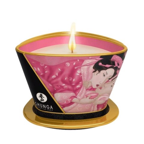 Shunga Massage Candle Rose Petals 170ml - Świeca do masażu sojowa Shunga