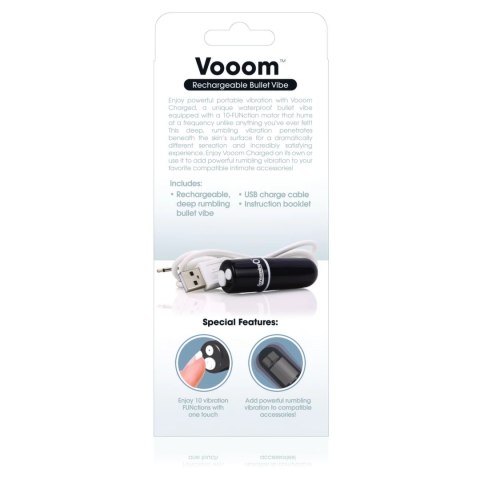 The Screaming O Charged Vooom Black - kompaktowy stymulator 10 trybow USB The Screaming O