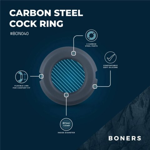 Boners Elastyczna Opaska Intymna ze Stalowym Rdzeniem Czarna