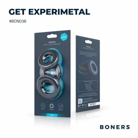 Boners Zestaw 3 Pierścieni Silikonowych Large, Elastyczne Rozmiary