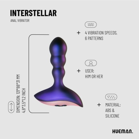 Hueman Interstellar - Model z 10 trybami wibracji i pilotem, silikonowy