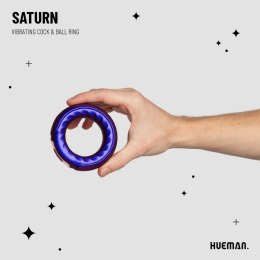 Hueman Saturn - Wibrujący pierścień silikonowy z 10 trybami, fioletowy