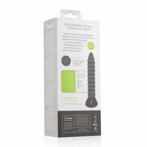 Screwed Plug Wibrujący Korek Analny Large z 10 Trybami - USB