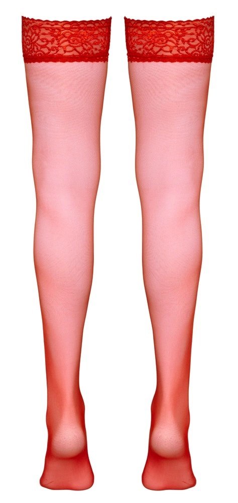 Cottelli Legwear Klasyczne Pończochy Koronka Czerwone M 17den Cottelli