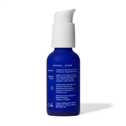 Dame Products Arousal Serum 30ml - formuła roślinna z olejkiem miętowym Dame