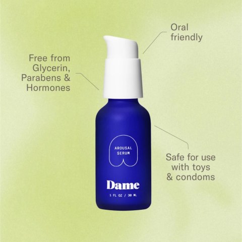 Dame Products Arousal Serum 30ml - formuła roślinna z olejkiem miętowym Dame