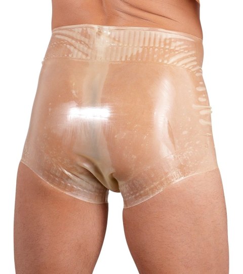 LATEX Bokserki Lateksowe Przezroczyste L z Wysokim Stanem i Falistymi Brzegami Late X