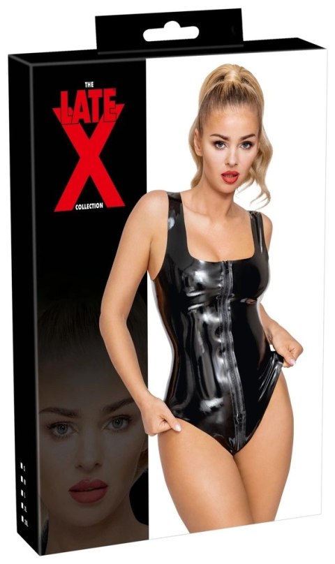 LateX Body damskie czarne z zamkiem błyskawicznym L, lateks 0,35mm Late X