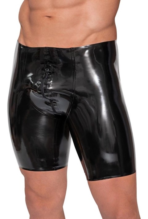 LateX Spodenki Lateksowe Czarne z Zamkiem Błyskawicznym L Late X