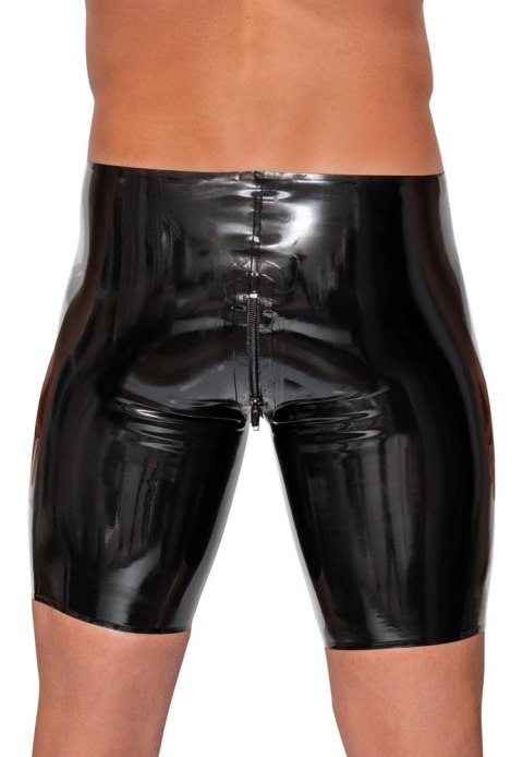 LateX Spodenki Lateksowe Czarne z Zamkiem Błyskawicznym L Late X
