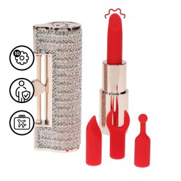Loveline Angel Lipstick - wielofunkcyjny masażer z 4 końcowkami, rożowy Loveline by Shots