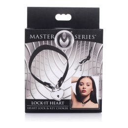 XR Brands Choker Locking Heart z zamkiem serce, czarny, regulowany XR Brands