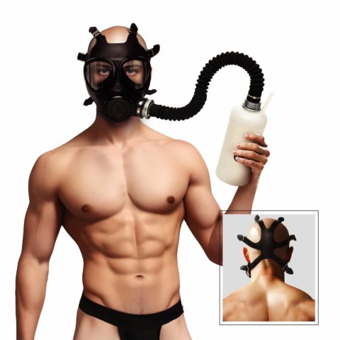 XR Brands Inhaler Gas Mask Black & White - silikonowa maska z butelką 1L XR Brands