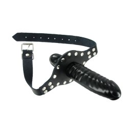 XR Brands Knebel czarny z elementem anatomicznym PVC, regulowany XR Brands