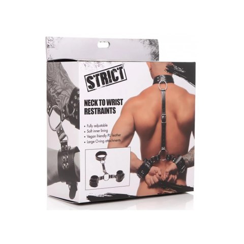 XR Brands Neck to Wrist Bondage Set, regulowany, skora PU, czarny XR Brands