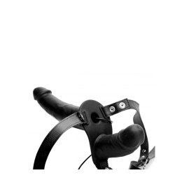 XR Brands Vibrating Double System Harness silikonowy, 10 trybow, czarny XR Brands
