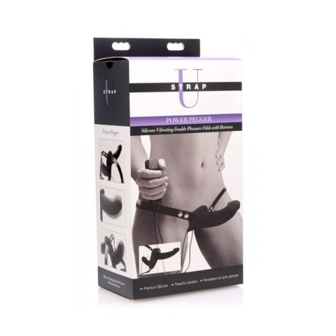 XR Brands Vibrating Double System Harness silikonowy, 10 trybow, czarny XR Brands