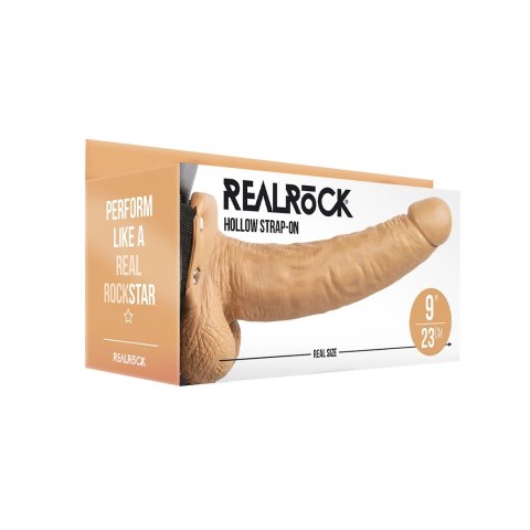 RealRock Pasek z przyrządem intymnym 23 cm z anatomicznymi detalami RealRock by Shots