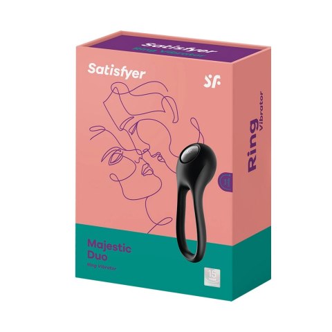 Satisfyer Majestic Duo czarny - elastyczny pierścień wibrujący 12 trybow Satisfyer