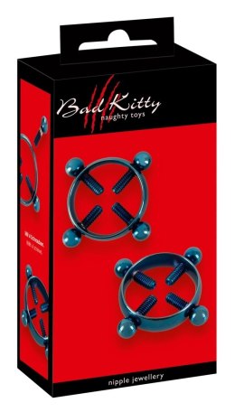 Bad Kitty Zaciski na sutki Blue Moon z 4 śrubami, stal nierdzewna Bad Kitty