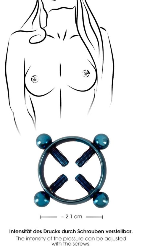 Bad Kitty Zaciski na sutki Blue Moon z 4 śrubami, stal nierdzewna Bad Kitty