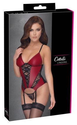 Cottelli LINGERIE Koszulka Matowa z Koronką i Paskami + Stringi L Cottelli