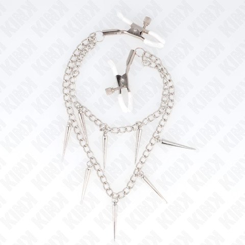 KINK Zaciski na sutki z łańcuszkami 30 cm - metalowe, regulowane KINK