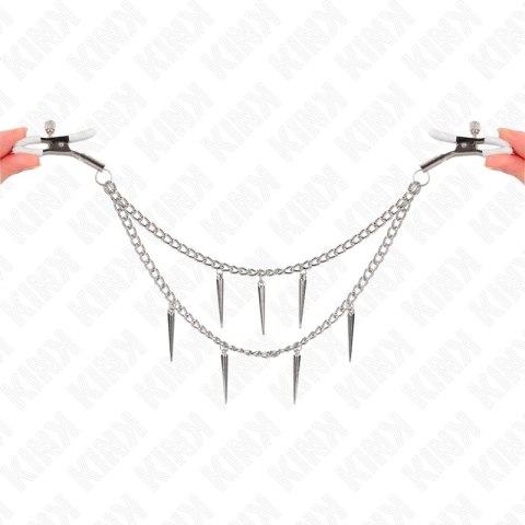 KINK Zaciski na sutki z łańcuszkami 30 cm - metalowe, regulowane KINK