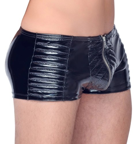 Black Level Bokserki Męskie Winylowe Zamek Biker M Czarny Black Level