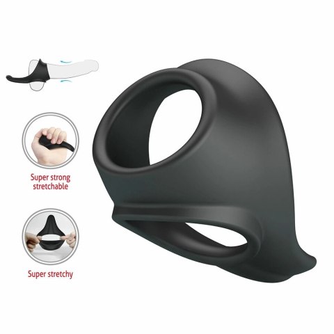 CRAZY BULL Zadok ergonomiczny pierścień silikonowy z rozciągaczem czarny CRAZY BULL