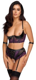 Cottelli Bondage Komplet bielizny halter fioletowa koronka 80B/M Cottelli