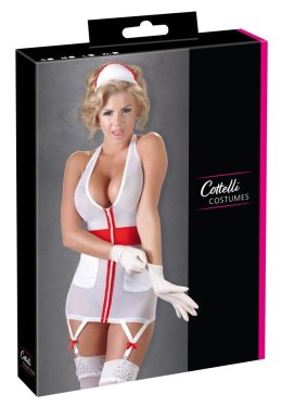 Cottelli Costumes Stroj Pielęgniarki XL z Zamkiem i Opaską Biało-Czerwony Cottelli