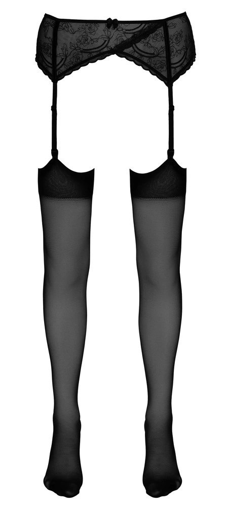 Cottelli Legwear Pończochy Klasyczne Czarne 20 den Gładkie do Pasa Cottelli