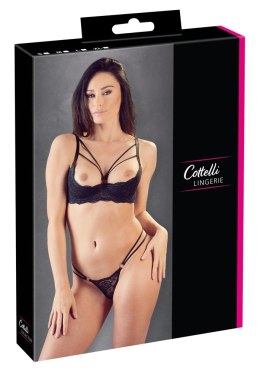 Cottelli Lingerie komplet koronkowy czarny biustonosz 80B/M Cottelli