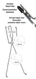 Fetish Collection Uprząż Łańcuszkowa Metalowa z Zaciskami, Srebrna Fetish Collection