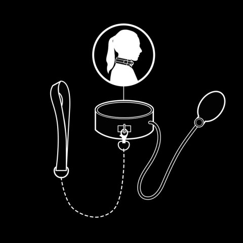 Fetish Submissive Bondage Nadmuchiwana obroża z łańcuchem, regulowana FETISH SUBMISSIVE EXTREME