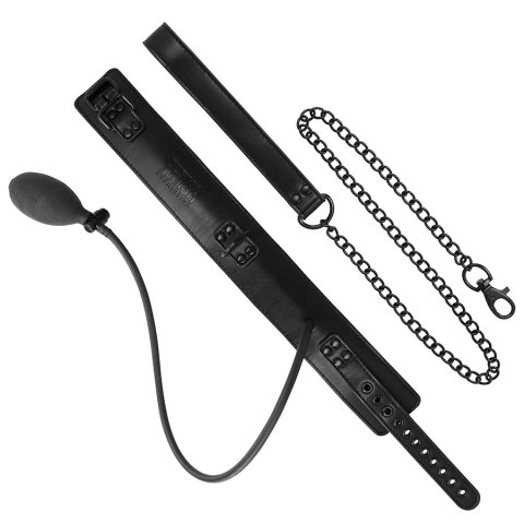 Fetish Submissive Bondage Nadmuchiwana obroża z łańcuchem, regulowana FETISH SUBMISSIVE EXTREME