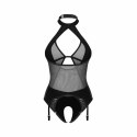 Obsessive Dominna body z wycięciami, czarne, z chokerem, L/XL Obsessive