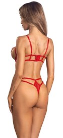 Obsessive Matildea Body S/M czerwone z koronką i łańcuszkami Obsessive