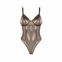 Obsessive Soranna Body brązowy z transparentnej siateczki open-crotch Obsessive
