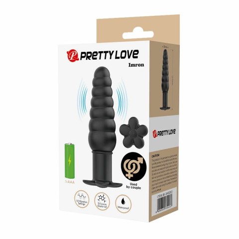 Pretty Love Imron - Wibrujący korek analny, silikonowy, 10 trybow, czarny PRETTY LOVE