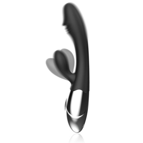 Black & Silver Kaleb Vibe dwusilnikowy model silikonowy 20 cm USB BLACK&SILVER