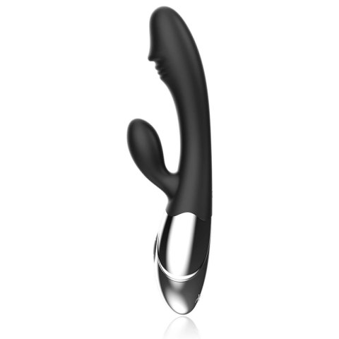 Black & Silver Kaleb Vibe dwusilnikowy model silikonowy 20 cm USB BLACK&SILVER