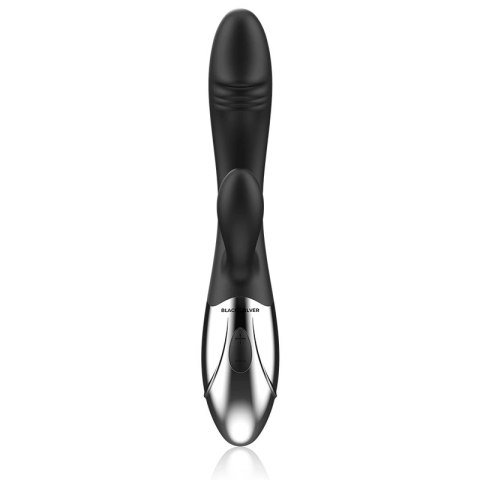 Black & Silver Kaleb Vibe dwusilnikowy model silikonowy 20 cm USB BLACK&SILVER