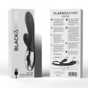 Black & Silver Kaleb Vibe dwusilnikowy model silikonowy 20 cm USB BLACK&SILVER
