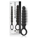 Black&Silver Bob silikonowy aplikator analny z wibracją, czarny IPX6 BLACK&SILVER