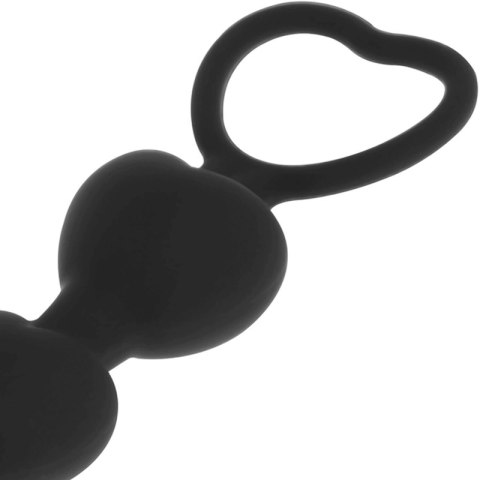 Black&Silver Milan Łańcuch Serc Silikonowy 18 cm, czarny, 5 elementow BLACK&SILVER