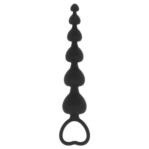 Black&Silver Milan Łańcuch Serc Silikonowy 18 cm, czarny, 5 elementow BLACK&SILVER