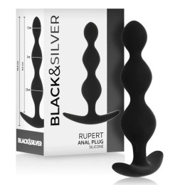 Black&Silver Rupert kulkowy łańcuszek silikonowy 10,5 cm czarny BLACK&SILVER